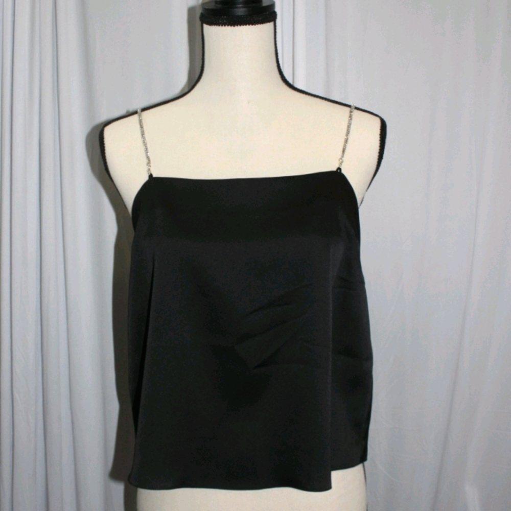 Dressy Black Camisole Rhintsones